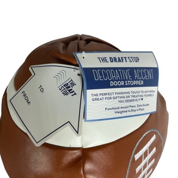 The Draft Stop Football Multi Purpose Decorative Doorstopper Gift Faux Leather - Picture 3 of 13
